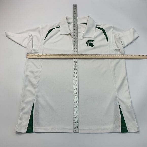 Michigan State Spartans Polo Shirt Mens XL Extra Large White Green Logo - Picture 5 of 9